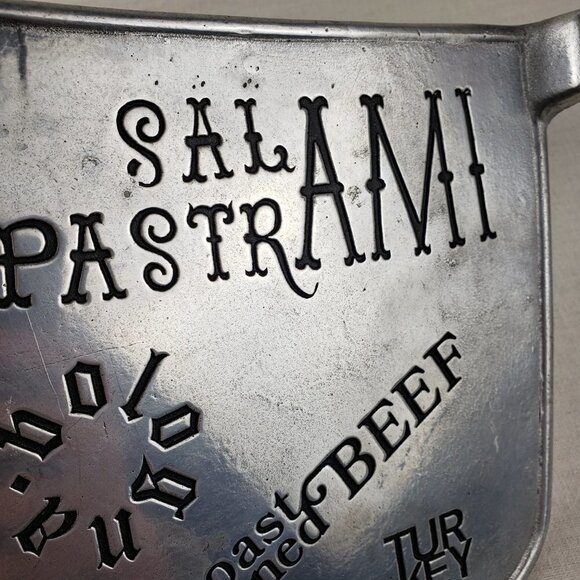 York Metalcrafters 1977 metal cleaver shape charcuterie cutting serving board - Picture 5 of 9